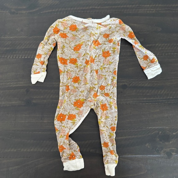 Milkbarn Baby Pajamas 6-9 Months Floral Bamboo Onesie Zip-Up Organic Sleepwear - Picture 4 of 5